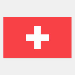 Pegatina Rectangular Clásico de bandera de Suiza