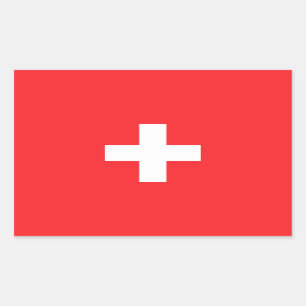 Pegatina Rectangular Clásico de bandera de Suiza