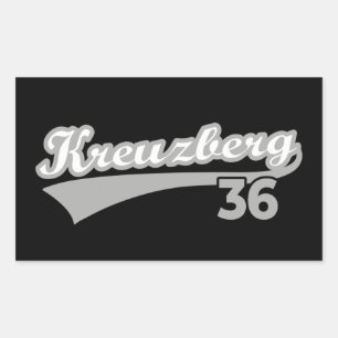 Pegatina Rectangular Clásico Kreuzberg 36 Berlín City Logo Oldschool