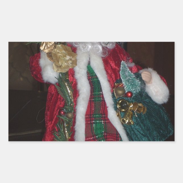Pegatina Rectangular Clásico Santa Claus: Un ícono de feriado inmaduro (Anverso)
