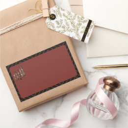 Pegatina Rectangular Classy Nutcracker Soldiers Name Labels Red