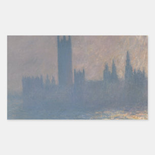 Pegatina Rectangular Claude Monet - Cámaras del Parlamento, luz del sol