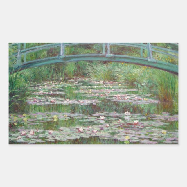 Pegatina Rectangular Claude Monet - El puente japonés (Anverso)