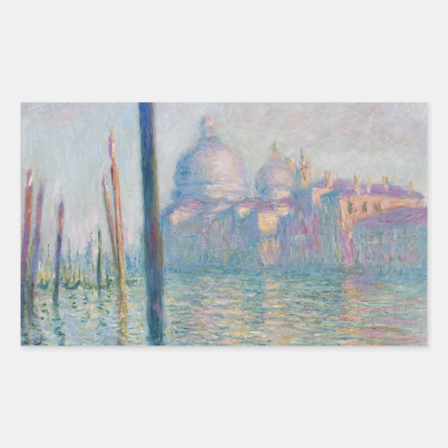 Pegatina Rectangular Claude Monet Gran Canal Venecia Italia Viaje (Anverso)