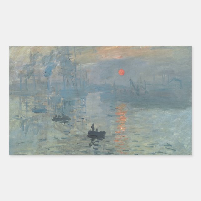 Pegatina Rectangular Claude Monet Impression Sunrise Soleil Levant (Anverso)