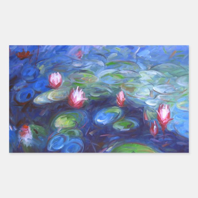 Pegatina Rectangular Claude Monet: Lilies de agua 2 (Anverso)