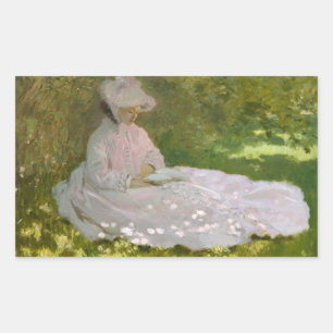 Pegatina Rectangular Claude Monet - Primavera
