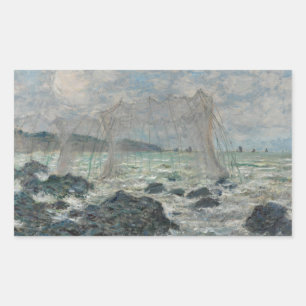 Pegatina Rectangular Claude Monet - Redes de pesca en Pourville