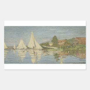 Pegatina Rectangular Claude Monet - Regattas en Argenteuil