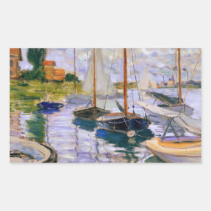 Pegatina Rectangular Claude Monet - Veleros en el Sena