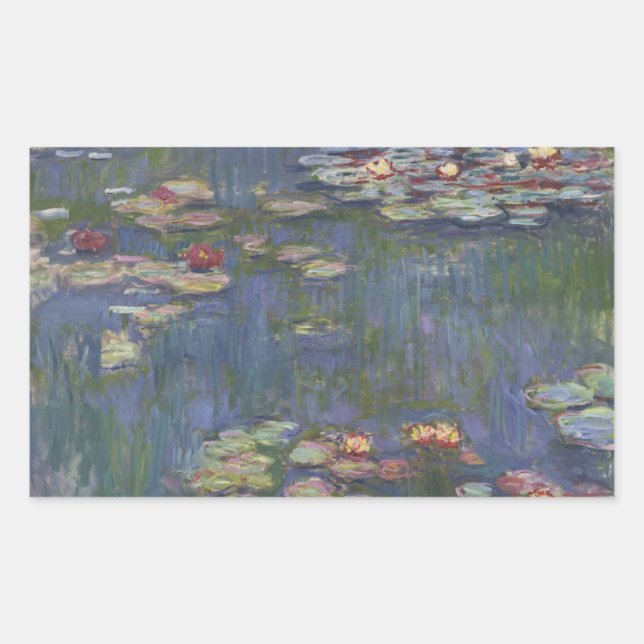 Pegatina Rectangular Claude Monet - Water Lilies (Anverso)