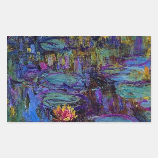 Pegatina Rectangular Claude Monet Water Lillies 1917 (Anverso)