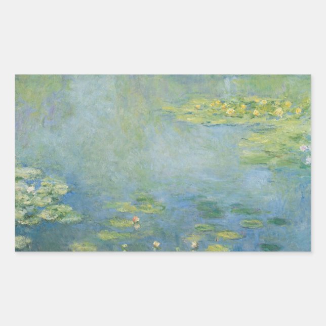 Pegatina Rectangular Claude Monet - Waterlilies (Anverso)