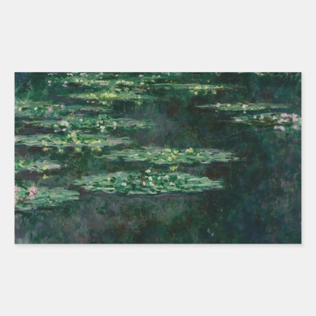 Pegatina Rectangular Claude Monet - Waterlilies (Anverso)