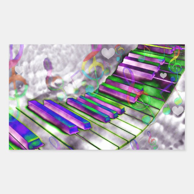 Pegatina Rectangular Claves de mi corazón #2_ (Anverso)