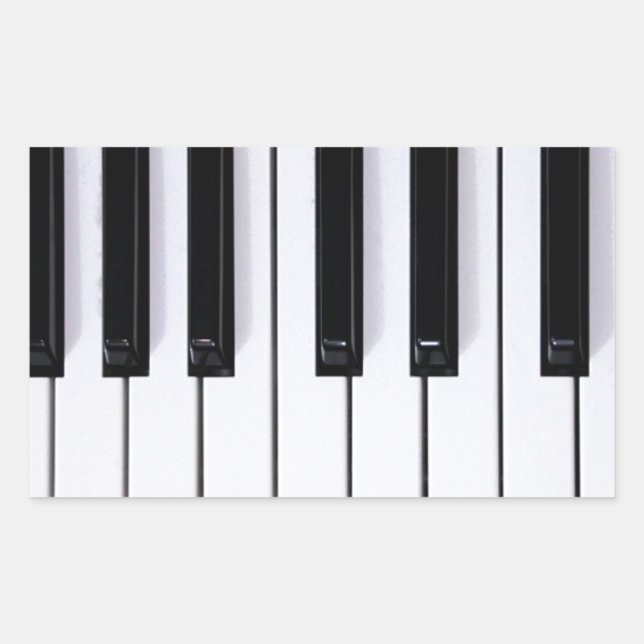 Pegatina Rectangular Claves de piano (Anverso)