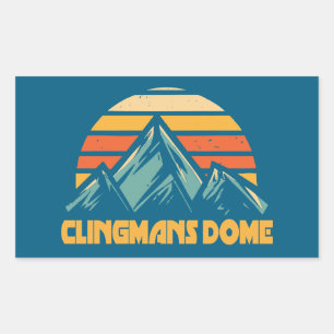 Pegatina Rectangular Clingmans Dome Retro Turquoise