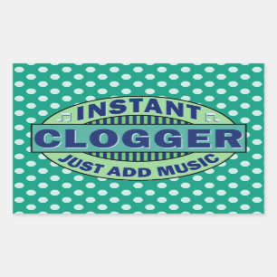 Pegatina Rectangular Clogger inmediato apenas añade música