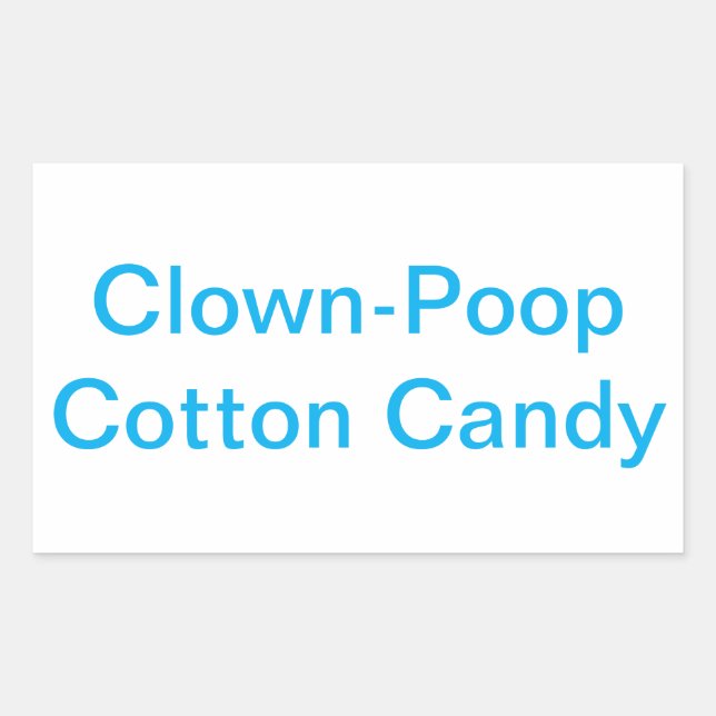 Pegatina Rectangular Clown-Poop Cotton Candy Jeff Hankamer Artjunkhaus (Anverso)