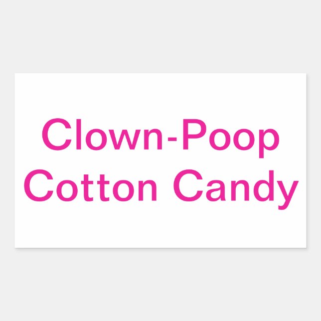 Pegatina Rectangular Clown-Poop Cotton Candy Jeff Hankamer Artjunkhaus (Anverso)