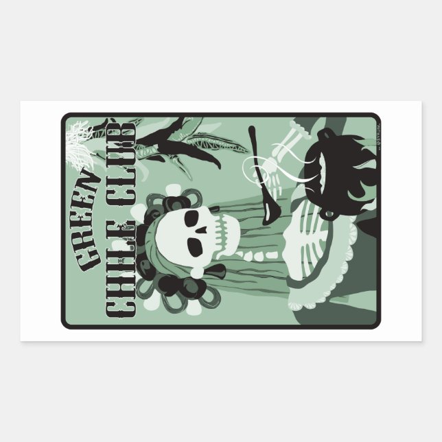 Pegatina Rectangular club de chile verde (Anverso)