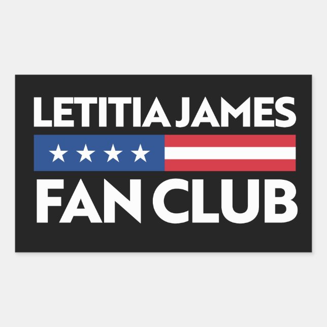 Pegatina Rectangular Club de Fans de Letitia James (Anverso)