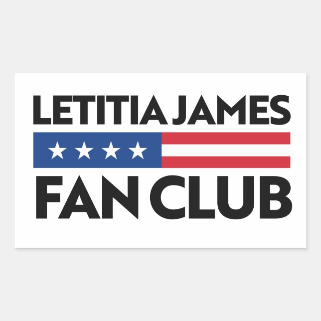 Pegatina Rectangular Club de Fans de Letitia James (Anverso)