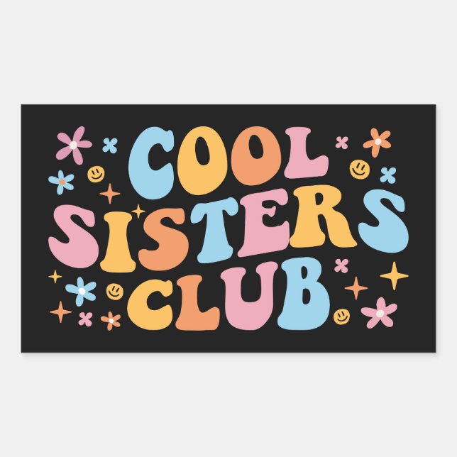 Pegatina Rectangular Club de Hermanas Geniales III (Anverso)