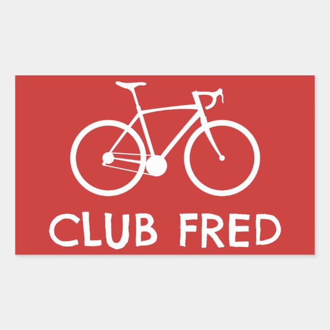 Pegatina Rectangular Club Fred Cycling (Anverso)