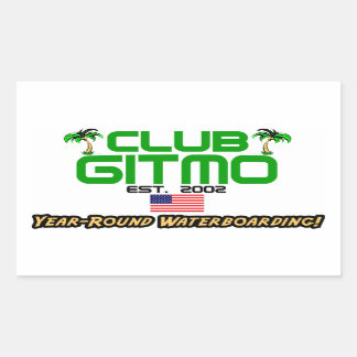 Pegatina Rectangular Club Gitmo: Waterboard todo el año.