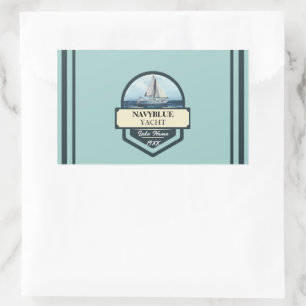 Pegatina Rectangular Club náutico de la Marina Azul