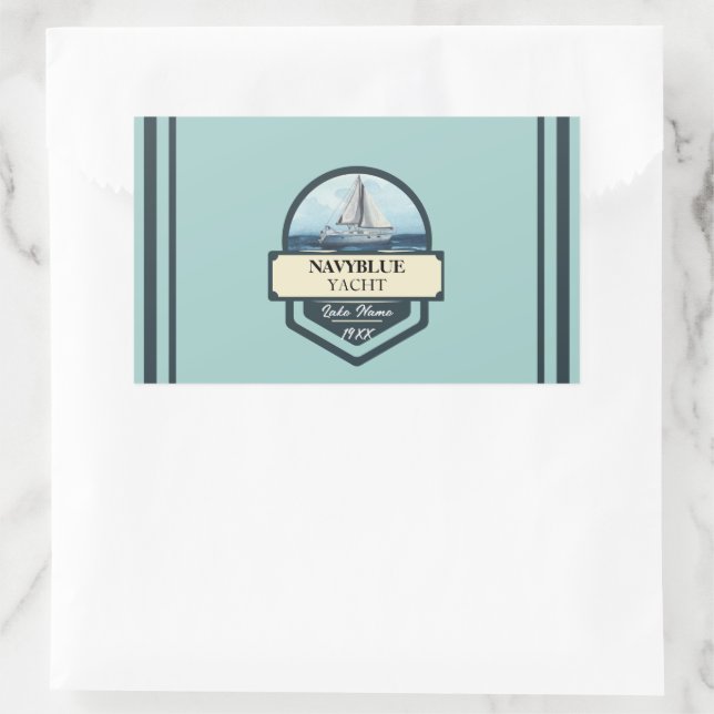 Pegatina Rectangular Club náutico de la Marina Azul (Bolso)