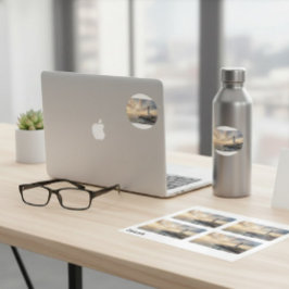 Pegatina Rectangular Coastal Serenity Lighthouse Stickers (4-Pack)