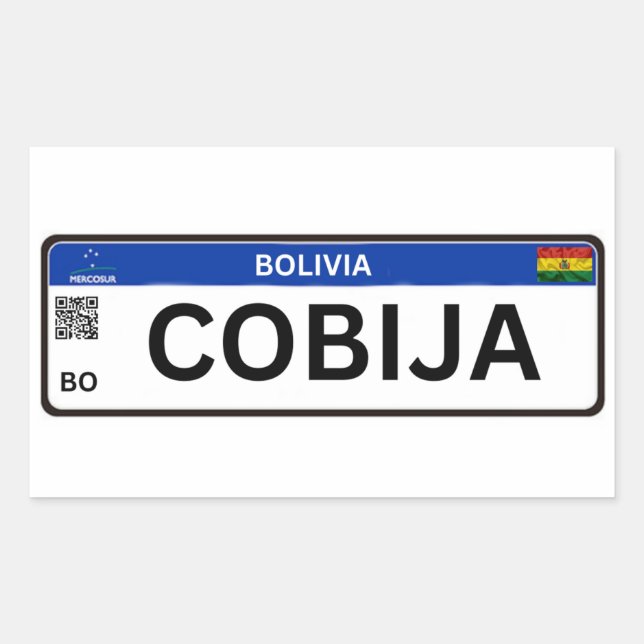 Pegatina Rectangular Cobija Mercosur (Anverso)