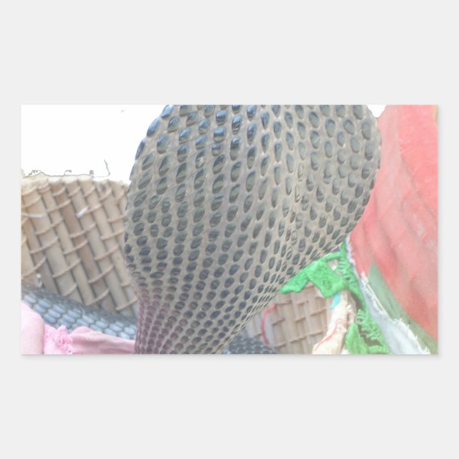 Pegatina Rectangular Cobra en la edición impresa de Basket Art (Anverso)
