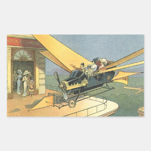 Pegatina Rectangular Coche convertible de ciencia ficción steampunk vin