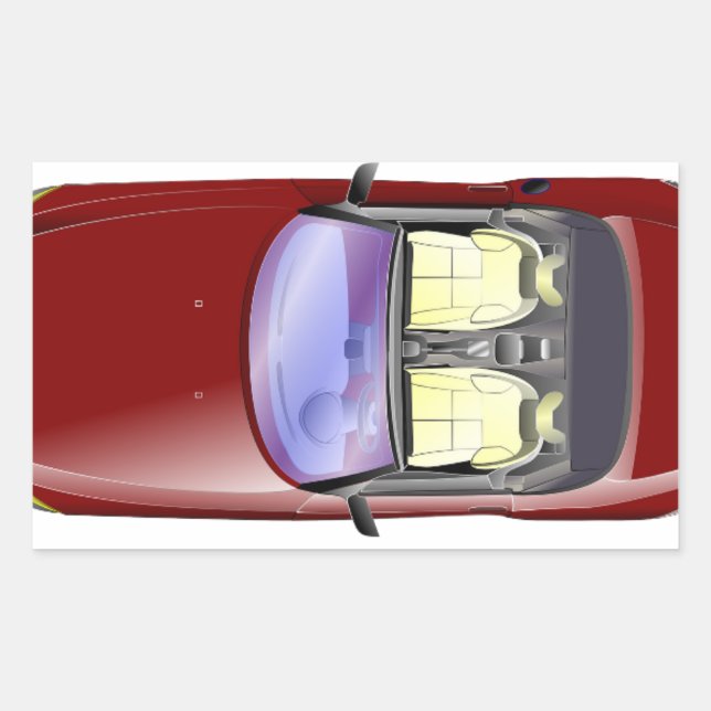 Pegatina Rectangular Coches coloridos (Anverso)