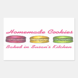 Pegatina Rectangular Cocinas caseras Macaroon Macaron horneadas por Peg