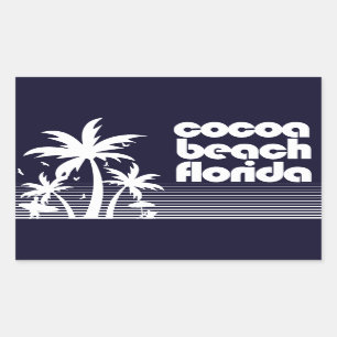 Pegatina Rectangular Cocoa Beach Florida