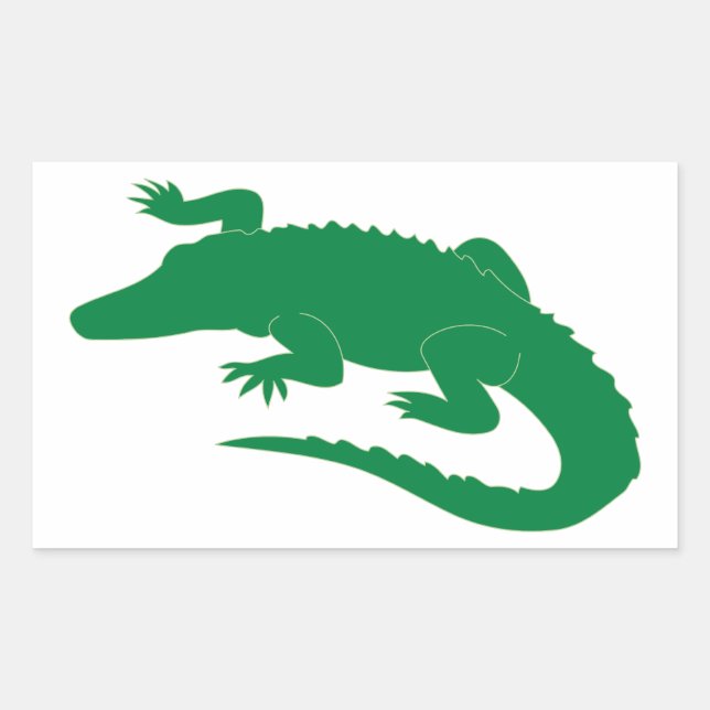 Pegatina Rectangular Cocodile Alligator Gator Reptile (Anverso)