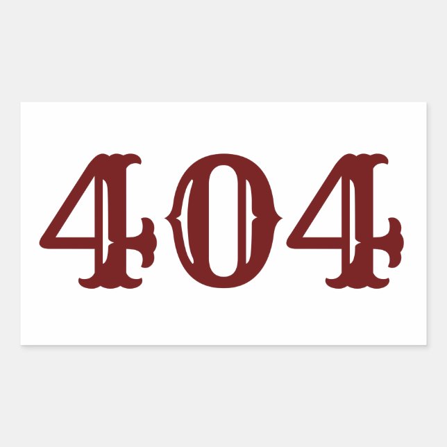 Pegatina Rectangular Código de área 404 (Atlanta, GA) (Anverso)