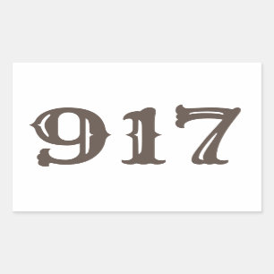 Pegatina Rectangular Código de área 917 (Nueva York)