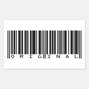 Pegatina Rectangular Código de barras de diseño de texto ORIGINAL