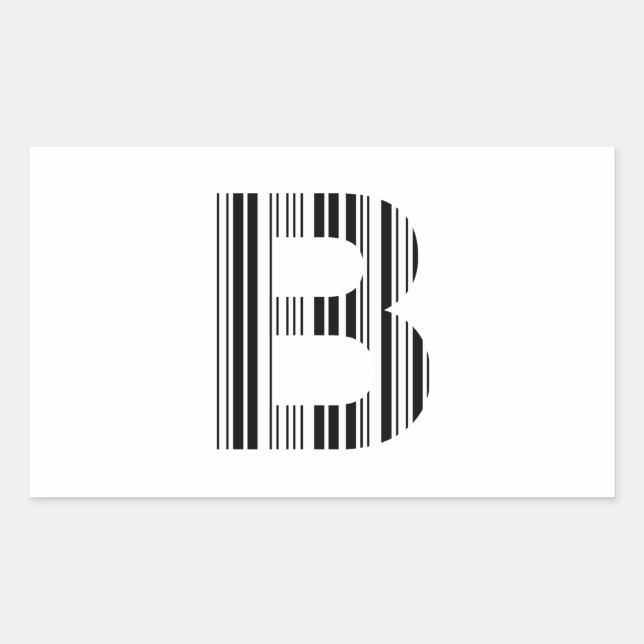 Pegatina Rectangular CÓDIGO DE BARRAS DE LA LETRA B Patrón de código de (Anverso)
