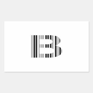 Pegatina Rectangular CÓDIGO DE BARRAS DE LA LETRA B Patrón de código de
