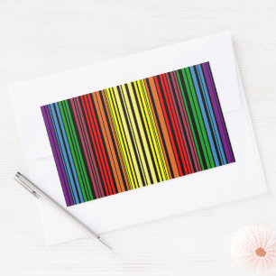 Pegatina Rectangular Código de barras de orgullo arco iris