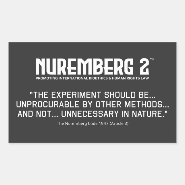 Pegatina Rectangular Código de Nuremberg 1947 A. 2 Pegatinas rectangula (Anverso)