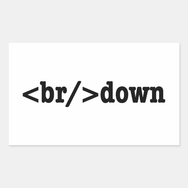 Pegatina Rectangular código HTML de descomposición (Anverso)