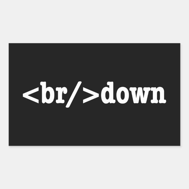 Pegatina Rectangular código HTML de descomposición (Anverso)