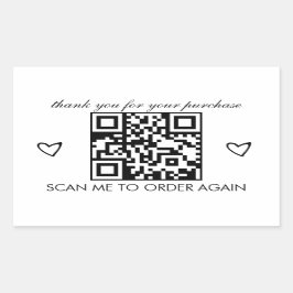 Pegatina Rectangular Código QR de boutique de agradecimiento minimalist